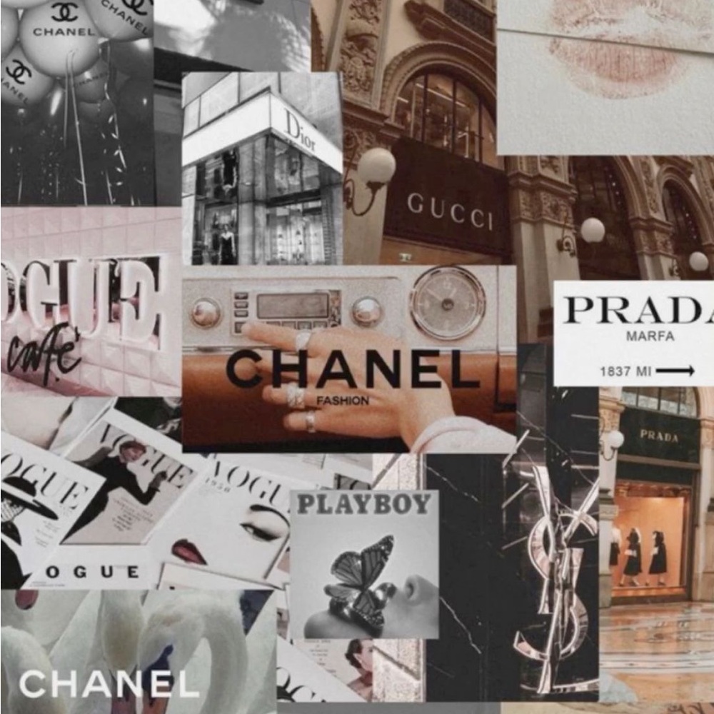 Chanel Black and White Fashion Collage